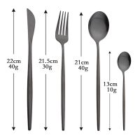 24Pcs Matte Black Dinnerware Set Knife Fork Coffee Spoon Tableware Cutlery Set Stainless Steel Silverware Flatware Dinner Set