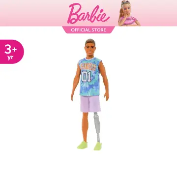  Barbie Looks Ken Doll with Brown Hair Dressed in Orange and  Yellow Tee with Blue Shorts, Posable Made to Move Body For 6 years and  older : Toys & Games
