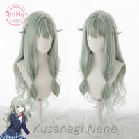 Kusanagi Nene Green สีเขียว80ซม.,วิกผมคอสเพลย์หยักโครงการ SEKAI เวทีที่มีสีสันผมคอสเพลย์สังเคราะห์ทนความร้อนได้ Kusanagi