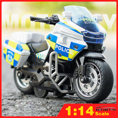 KLT 1:14 Police Motorcycle alloy model car for kids toys for boys toys for kids cars toys