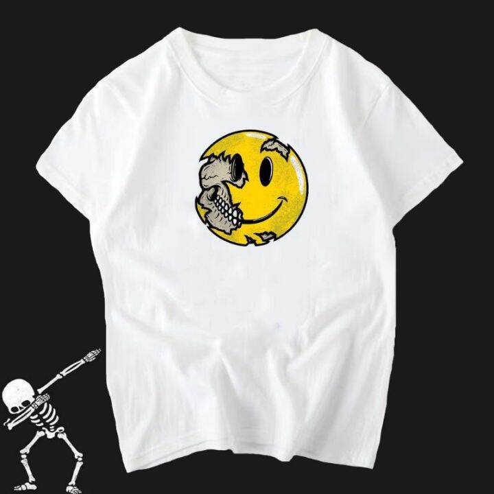 smiley-face-skull-print-tshirt-unisex-cotton