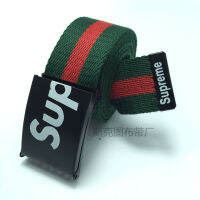 แถบสี Sup ลำลองแฟชั่นแมทช์ง่ายสำหรับผู้ชายและผู้หญิงเข็มขัดผ้าใบสีนักเรียน