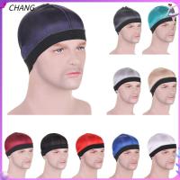 CHANG อีลาสติก หมวก durag ผู้ชาย สีทึบทึบ ระบายอากาศได้ระบายอากาศ หมวก durag หลากสี ฝากระโปรง หลากสี หมวกลายคลื่น สำหรับผู้ชาย