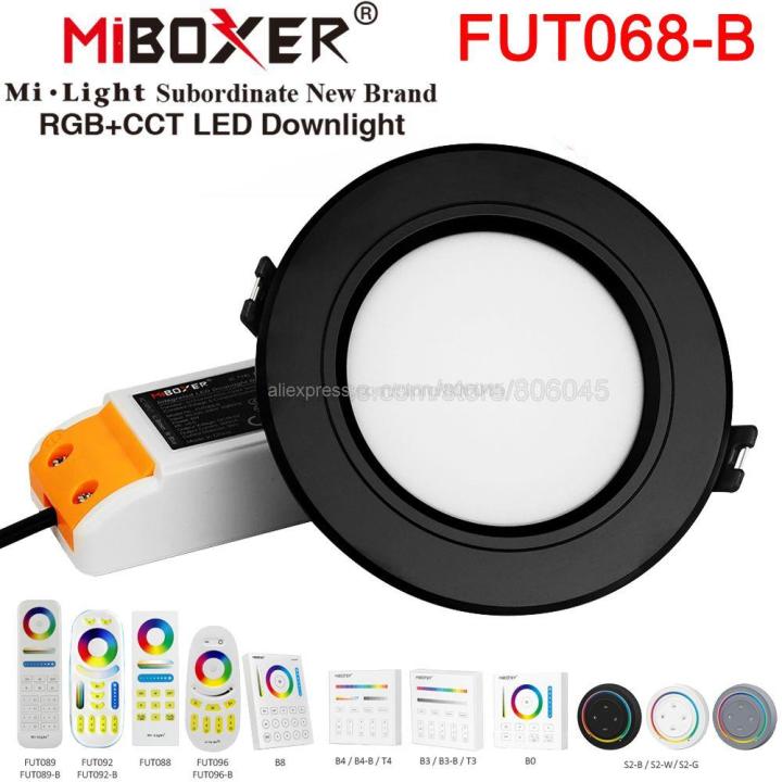 mboxer-fut068-b-สีดำ6w-rgb-ct-ไฟดาวน์ไลท์-led-110v-220v-หรี่แสงได้ไฟ-led-ปิดภาคเรียน2-4g-rf-ระยะไกลควบคุมด้วยแอป-wifi