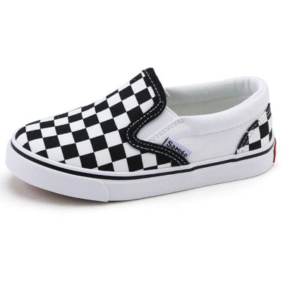 Kruleepo Childrens Checkerboard Casual Canvas Shoes Baby Girls Kids Boys Rubber Non Slip Bottom Outdoor Skate Sports Sneakers