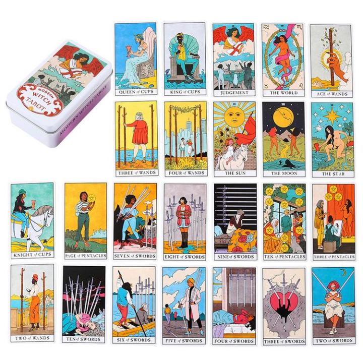 modern-witch-tarot-paper-manual-funny-tarot-board-game-toys-oracle-divination-prophet-card-for-friends-party-board-game-admired