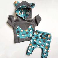 Newborn Kid Baby Boy Girl clothes Cotton lonf sleeve hooded  hoodies +pants Clothes Set Outfit Tracksuit  by Hs2023