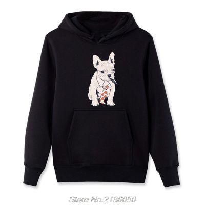 French Bulldog Boss Print Hoodies Casual Tops Funny Cool Dog Design Men Fleece Sweatshirts Hooded Streetwear