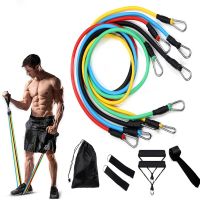 11-Piece Set Resistance BandsTensioner Pull Rope Fitness Multi-function Tensioner Suit Muscle Training Belt Elastic Sleeve Bands Exercise Bands