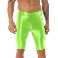 Swimwear Mens Swimming Truck Glossy High Waist Shorts Elastic Waistband Short Leggings Swimsuit Sports Bottoms Swimming Shorts Swimwear