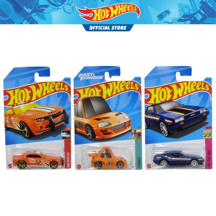 Hot Wheels Basic Car Die-Cast Vehicle Pack of 3 Camaro, Toyota Supra ...