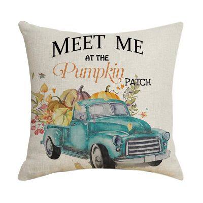 Pumpkin Square Pillowcase Home Decor Linen Pillow Cases Cushion Covers for Sofa Car Living Room Pattern Gift 45X45cm