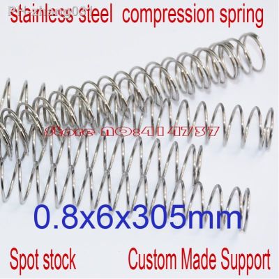 5pcs 0.8x6x305mm stainless steel spot spring 0.8mm wire hammer spring Y type compression spring pressure spring OD 6mm