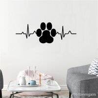 【LZ】☜  Dog Paw Print Heartbeat Vinyl Art Home Decor Wall Stickers Pet Shop Veterinary Window Decals Removable Murals Wallpaper