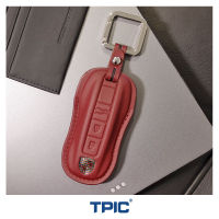 Tcpic Cowhide รถ Remote Key Case Shell Fob สำหรับ Porsche Panamera Macan Cayman 911 718พวงกุญแจอุปกรณ์เสริม