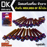 น๊อตแคร้งเครื่อง,น็อตแคร้งแต่งหัวเจาะ สำหรับ MSX, MSX-SF สีน้ำเงิน, (1ชุด,23ตัว)