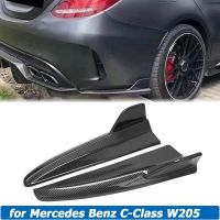 W205ตัวแยก Bemper Belakang กระจายขอบสปอยเลอร์ด้านข้างสำหรับ Mercedes Benz C-Class C300 C200 C180 C63 2015-2021อุปกรณ์เสริมรถยนต์