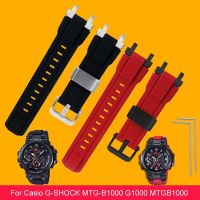 ☾☄ สำหรับ Casio G-SHOCK MTG-B1000 G1000 MTGB1000 แฟชั่นสายนาฬิกาซิลิโคนทนทานเว้าพอร์ตผู้ชายกีฬาสายนาฬิกายางเข็มขัด