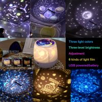 LED Star Galaxy Projector Lamp Kids Night Light Rotate Starry Sky Porjectors For Room Decor Birthday Christma Party 6 Movie Sets Night Lights