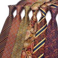 Vintage 8CM Men Necktie 3.15 Inch Silk Ties For Men Paisley Stripes Patterned Arrow Classic Collar Neckwear For Wedding Party