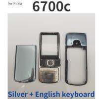 กระจกหน้าจอฝากรอบหน้าจอตรงกลางสำหรับ Nokia 6700c 6700ฝาหลังปิดโทรศัพท์แบบคลาสสิกด้านหลังประตูหลังแบบเต็มปุ่มแป้นพิมพ์