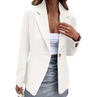 Xiu1Women สีทึบ Blazer คอหยักแขนยาวฤดูใบไม้ผลิฤดูใบไม้ร่วงเสื้อลำลองหญิง Slim Cardigan Blazer แจ็คเก็ตธุรกิจ Clothesc12-58