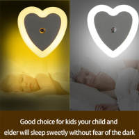 Heart-shaped British standard smart light control sensor night light home gift