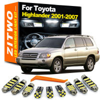 ZITWO 11Pcs สำหรับ Toyota Highlander Kluger 2001 2002 2003 2004 2005 2006 2007ภายในโดมอ่าน Trunk Light Kit รถหลอดไฟ LED