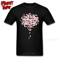 Men T-shirt Flower Cherry Blossoms Tshirt Fashionable Black T Shirt Thanksgiving Day Gift Tops Plus Size Floral Clothes Cotton - T-shirts - AliExpress