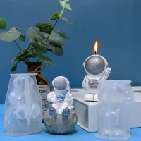 3D Silicone Astronaut Shaped Candle Mold Soft Easy Demould Lunar Human Body Molds Soap Resin Chocolate Ice Cube Mould Home Decor