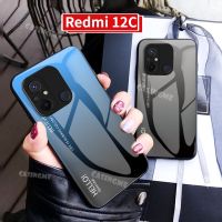 Redmi 12C กระจกเทมเปอร์เคสโทรศัพท์2023สำหรับ Redmi C12 12C 2023 Redmi12C 4G Note 10 10C 12 C 5G เคสเคสมือถือไล่สีฝาหลังกันกระแทกเคสโทรศัพท์