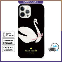 KateSpade Swan 60 เคสโทรศัพท์สำหรับ iPhone 14 Pro Max / iPhone 13 Pro Max / iPhone 12 Pro Max / XS Max / Samsung Galaxy Note 10 Plus / S22 Ultra / S21 Plus ฝาครอบเคสป้องกันการตก