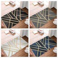 【SALES】 Gold black and white geometric printing Carpet Entrance Doormat Bath Floor Rugs Absorbent Mat Anti-slip Kitchen Rug for Home