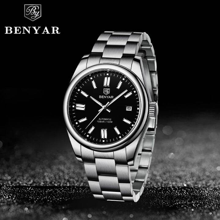 benyar-wristwatches10bar-กลไกจักรกลสำหรับผู้ชาย-นาฬิกาดำน้ำสแตนเลสนาฬิกาออโตเมติกผู้ชายกีฬากันน้ำหรูหรา2023ใหม่