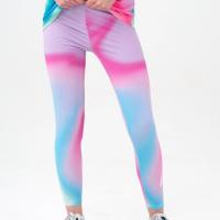 LEGGING - GIRLS PINK PASTEL WAVE SCRIPT