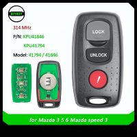 DIYKEY FCC: KPU41794 / KPU41846 Model 41794 / 41846 Replacement 3 Button 314 MHz Remote Car Key Fob for Mazda 3 6 Mazda speed 3