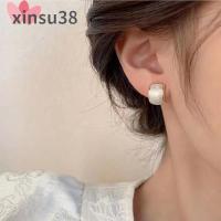 ต่างหูแฟชั่น XINSU38แนววินเทจแบบใหม่เก๋ไก๋เครื่องประดับสำหรับผู้หญิงสไตล์เกาหลีต่างหูโลหะเคลือบรูปตัว C