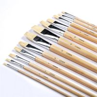 6Pcs Brand Bristle Brush Oil Painting Brush Set School Student Gifts Acrylic Drawing Watercolor Flat Brushe Art Supplies Drawing Painting Supplies