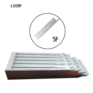 100PCS Disposable Sterile Flat Tattoo Needles for Standard Tattoo Machine  and Grips 5/7/9/11/13/15F
