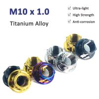 1pcs M10 Pitch 1.0 Titanium Alloy Pattern Nut Insertion Nuts Rear Chain Disc Small Nut Modification Replacement Nut Nails  Screws Fasteners