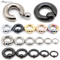 Alisouy 1pc Big Stainless Steel Captive Hoop BCR Eyebrow Tragus Closure Nipple Bar Lips Nose Rings Ear Piercing Body Jewelry