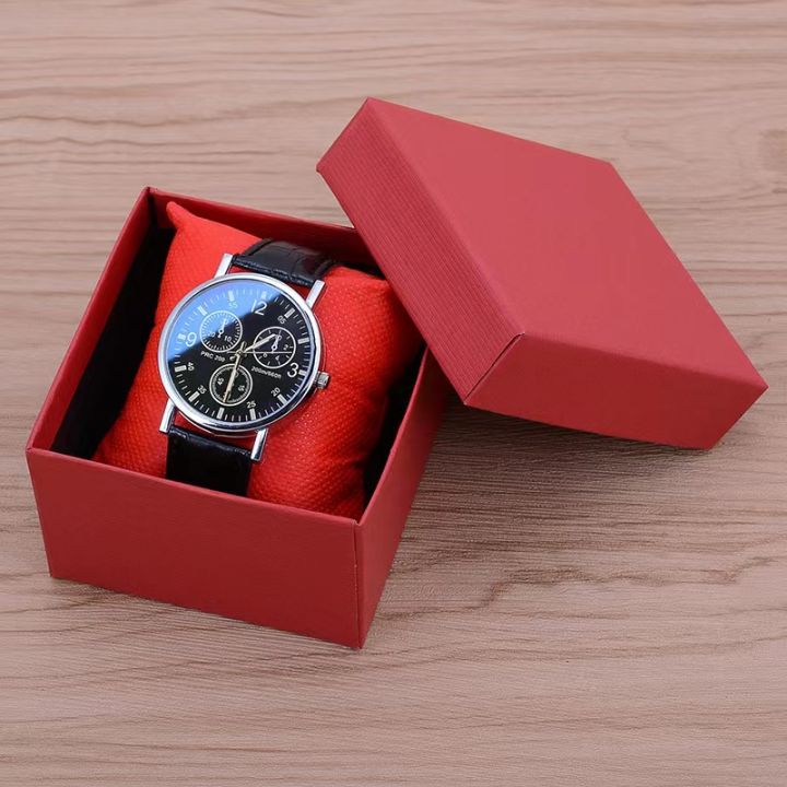 พร้อมส่ง-กล่องนาฬิกา-กล่องใส่นาฬิกา-กล่องนาฬิกาพร้อมหมอน-กล่องกระดาษของขวัญ-กล่องหมอนนาฬิกา-ราคาถูก-watch-box-กล่องใส่เครื่องประดับ