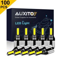 T10ไฟเก๋งรถจาก AUXITO 168 2825 194หลอดไฟ LED 6000K T10 W5W สีขาว LED 12V ไฟสัญญาณอัตโนมัติแผนที่ไฟโดมที่จอดรถ100ชิ้น