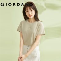 ▥ GIORDANO ผู้หญิง เสื้อยืดคอกลมแขนสั้นคอกลมปักลายสัตว์ผ้าฝ้ายถัก Free Shipping 05393385