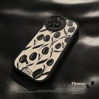 Black Tulip Phone Case with Protective Cover to Prevent Falling TPU Silicone compatible for case iPhone 11 Pro Max X Xr Xs 7 8 14 Plus Se 2020 12 pro max 13