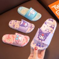 ▩℗✙ Sanrio Anime Kuromi Slippers My Melody Cinnamoroll Soft Kids Sandals Bathroom Anti-slip Shoes Summer Beach Parent-child Shoes