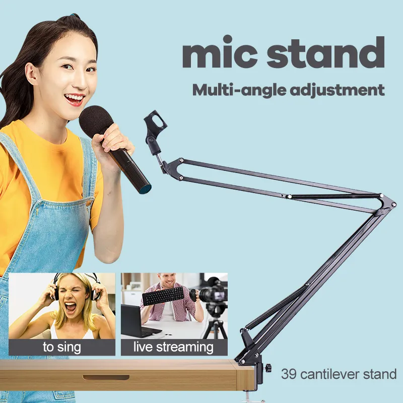 microphone scissor metal arm stand mic