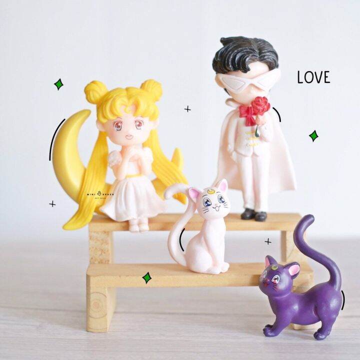 ms5066-sailor-moon-ชายหญิงกับแมว-2-สี-ตุ๊กตาจิ๋วแต่งสวน-ชุด-4-แบบ