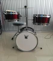 OVERSPEED : JUNIOR DRUM SET  สีแดงเปลือกมังคุด  ครบชุด แถมไม้กลอง 1 คู่ เก้าอี้กลอง 1 ตัว