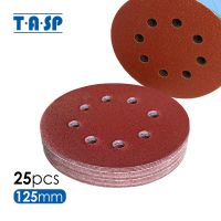 TASP 25pcs 125mm 5 Orbital Sander Sandpaper Wet Dry Aluminum Oxide Abrasive Sanding Disc Tools Hook Loop with Grits 60 1500